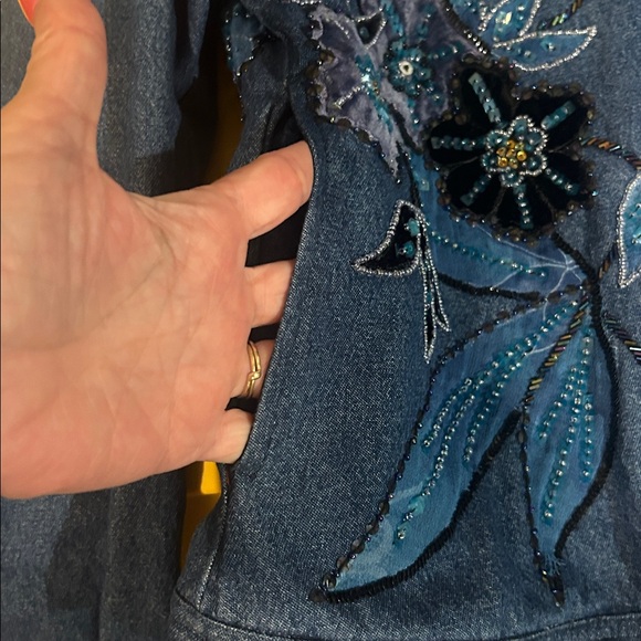 🌸Vintage Anage Women's Beaded/sequin Long Sleeve snap Front Jacket … - Picture 12 of 13